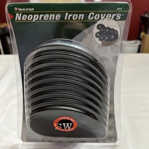World of Golf Neoprene Iron Covers New Old Stock Complete Set of 9